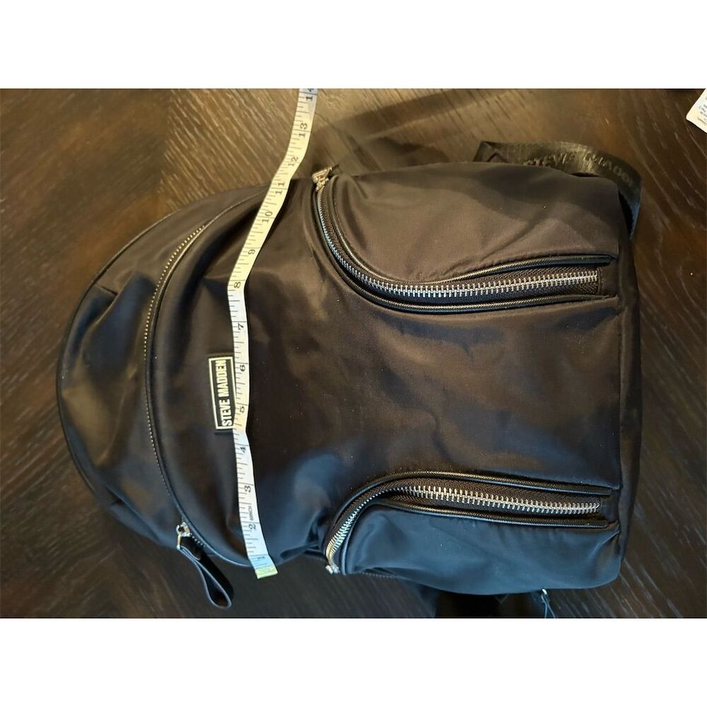 Steve Madden‎ Unisex Black Nylon Backpack with Multiple Pockets - Picture 7 of 8